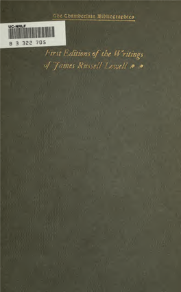 A Bibliography of the First Editions in Book Form of the Writings of James