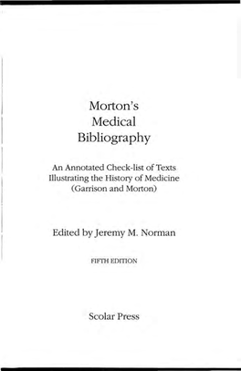 Morton's Medical Bibliography