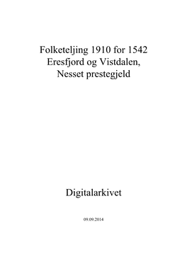 Folketeljing 1910 for 1542 Eresfjord Og Vistdalen, Nesset Prestegjeld