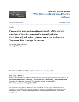 (Cyprinidae: Cypriniformes) with a Description of a New Species from the Tennessee River Drainage, Tennessee