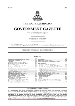 South Australian Government Gazette