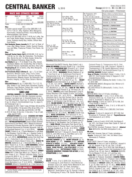 CENTRAL BANKER B, 2010 Dosage (6-5-13-1-1); DI: 2.06; CD: 0.54 See Gray Pages—Polynesian RACE and (STAKES) RECORD Mr