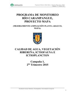 Programa De Monitoreo Río Carampangue, Proyecto Mapa