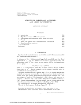 Volumes of Hyperbolic Manifolds and Mixed Tate Motives