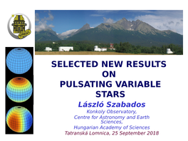 Selected New Results on Pulsating Variable Stars