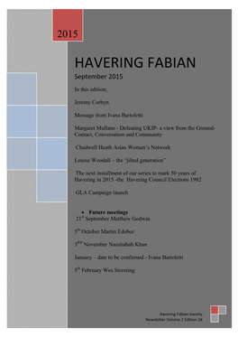 Havweing Fabian Newsletter