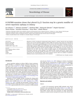 CACNB4 Modifies SCN1A