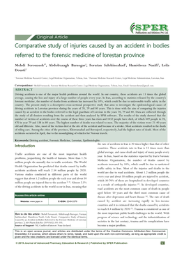 Comparative Study of Injuries Caused by an Accident in Bodies Referred to the Forensic Medicine of Lorestan Province