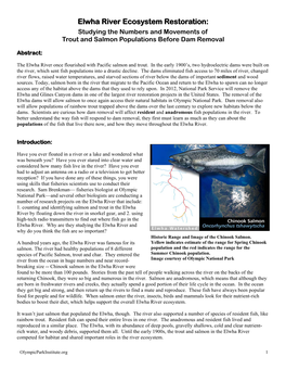 Salmon and Trout Migration for the Elwha Restoration, OPI Research