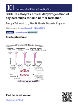 SDR9C7 Catalyzes Critical Dehydrogenation of Acylceramides for Skin Barrier Formation