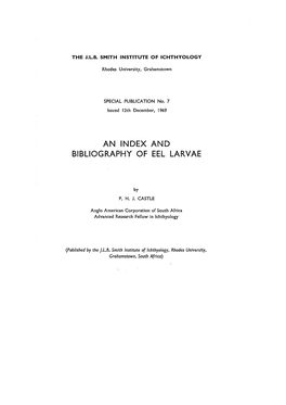 An Index and Bibliography of Eel Larvae