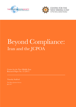 Beyond Compliance: Iran and the JCPOA