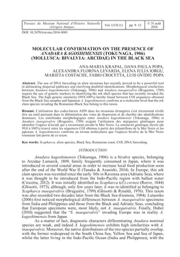 Molecular Confirmation on the Presence of Anadara