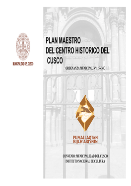 Plan Maestro Del Centro Historico Del Cusco