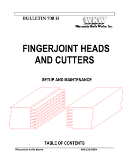 Finger Joints and Cutters