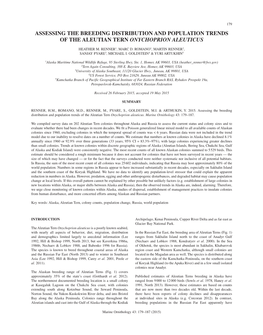 Assessing the Breeding Distribution and Population Trends of the Aleutian Tern Onychoprion Aleuticus