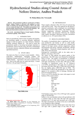 Hydrochemical Studies Along Coastal Areas of Nellore District, Andhra Pradesh