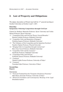 2. Law of Property and Obligations