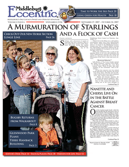 A Murmuration of Starlings Check out Our New Horse Section and a Flock of Cash Lunge Line Page 26 Daniel Morrow Middleburg Town Council on Thursday, Sep- Tember 13