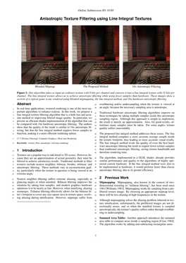 Anisotropic Texture Filtering Using Line Integral Textures