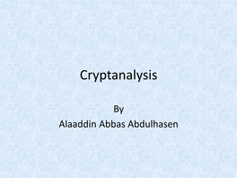 Cryptanalysis