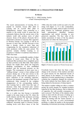 Investment in Fibers As a Challenge for R&D