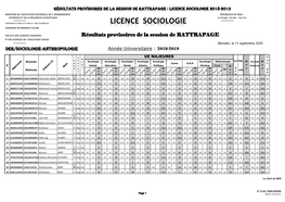 Licence 3 Socio Rattrapage