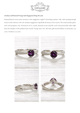 Amethyst and Diamond Vintage Style Engagement Ring, RG-3626