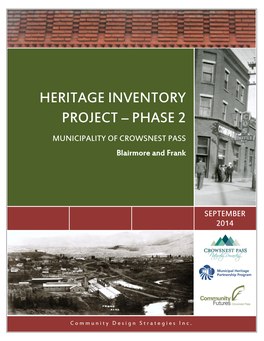 Heritage Inventory Project – Phase 1