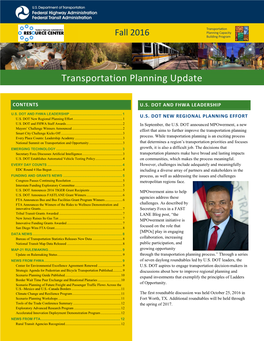 Transportation Planning Update Newsletter