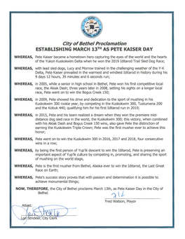 Establishing March 13Th As Pete Kaiser Day.Pdf