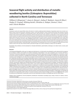 Coleoptera: Buprestidae) Collected in North Carolina and Tennessee William E