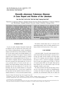 Nocardia Abscessus Cutaneous Abscess: a Case Report and Review of the Literature