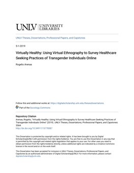 Using Virtual Ethnography to Survey Healthcare Seeking Practices of Transgender Individuals Online