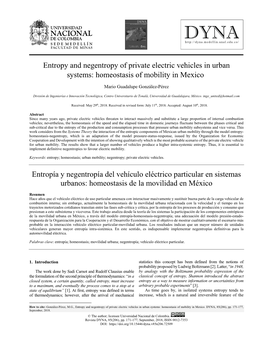 Entropy and Negentropy of Private Electric Vehicles in Urban Systems: Homeostasis of Mobility in Mexico