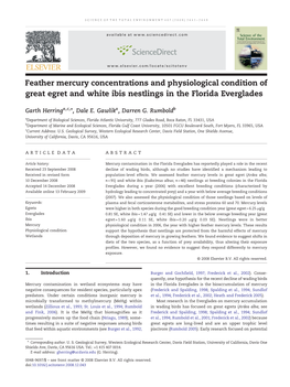 Feather Mercury Concentrations and Physiological Condition of Great Egret and White Ibis Nestlings in the Florida Everglades