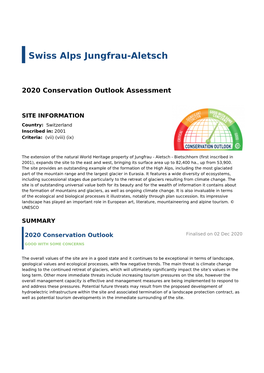 2020 Conservation Outlook Assessment