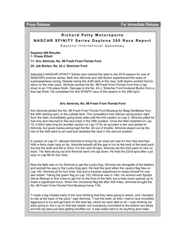 RPM Race Report Press Release