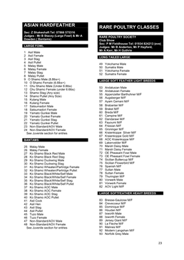 National Show 2019 – Full List of Classes