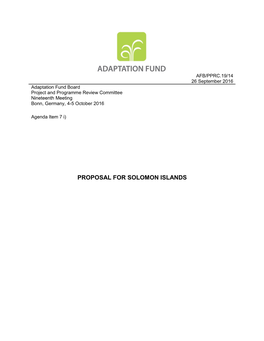 Proposal for Solomon Islands