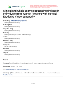 Clinical and Whole-Exome Sequencing Findings in Individuals From