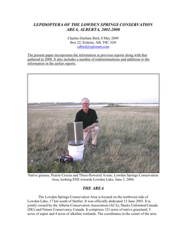 Lepidoptera of the Lowden Springs Conservation Area, Alberta, 2002-2008