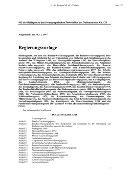 915 Der Beilagen Zu Den Stenographischen Protokollen Des Nationalrates XX. GP