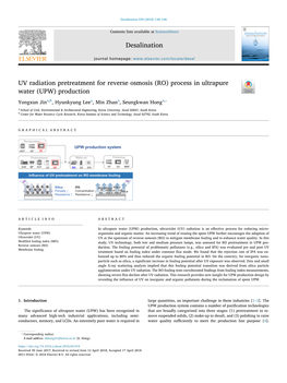 UV Radiation Pretreatment for Reverse Osmosis (RO)