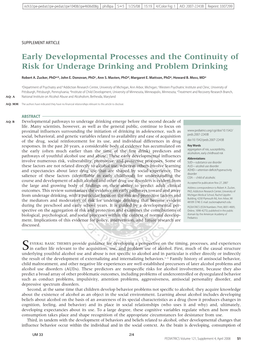 Early Developmental Processes and the Continuity of Risk for Underage Drinking and Problem Drinking