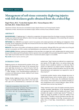 Management of Soft Tissue Extremity Degloving Injuries with Full-Thickness Grafts Obtained from the Avulsed Flap