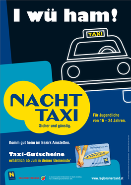 Taxi-Gutscheine Erhältlich Ab Juli in Deiner Gemeinde*