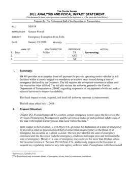 Bill Analysis and Fiscal Impact Statement