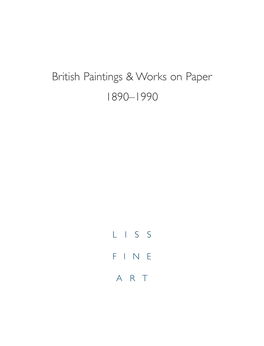 British Paintings & Works on Paper 1890–1990