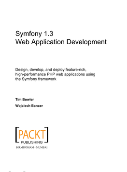 Symfony 1.3 Web Application Development